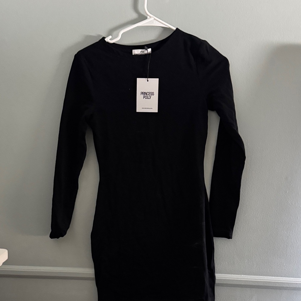 Princess Polly Black Long Sleeve Fitted Dress